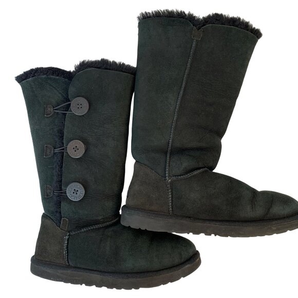 Ugg Australia Bailey Boots Black Shearling Size 9 Winter Style 1873 D9053 - Picture 3 of 9